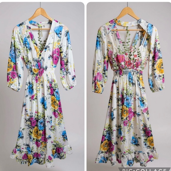 Aratta Silent Journey Floral Embroidered Maxi Dress NWOT Small - Picture 1 of 11